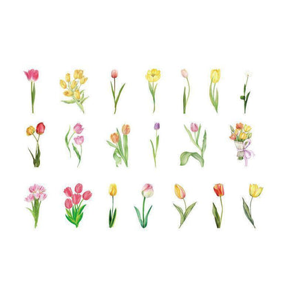 Scrapbooking Flower Stickers Pet Transparent Sticker - A.