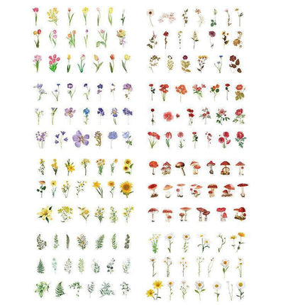 Scrapbooking Flower Stickers Pet Transparent Sticker - D.
