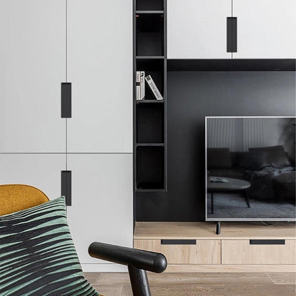 Hidden Recessed Cabinet Handle 120mm 200mm Slotted Drawer Door Pull Furniture - Black-120mm.