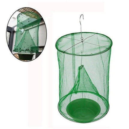 6PCS Reusable Hanging Fly Trap Net Cage Insect Catcher for Garden Farm Outdoor Use.