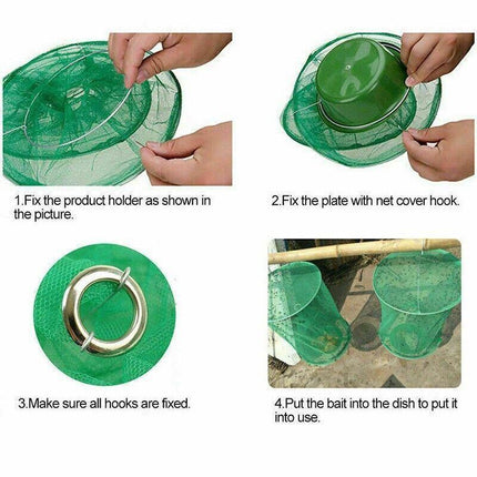 6PCS Reusable Hanging Fly Trap Net Cage Insect Catcher for Garden Farm Outdoor Use.