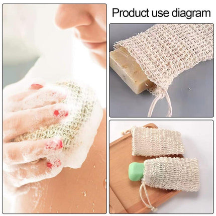 50PCS Soap Exfoliating Bags Cotton Linen Foaming Soap Saver Bag Pouch Drawstring.