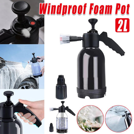 2L Car Wash Foam Sprayer Hand Held Pump Wash Spray Bottle Snow Foam Detailing - White.