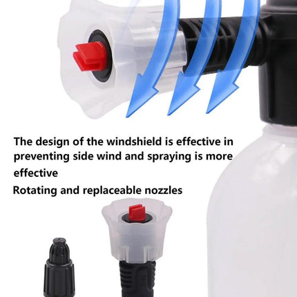 2L Car Wash Foam Sprayer Hand Held Pump Wash Spray Bottle Snow Foam Detailing - White.