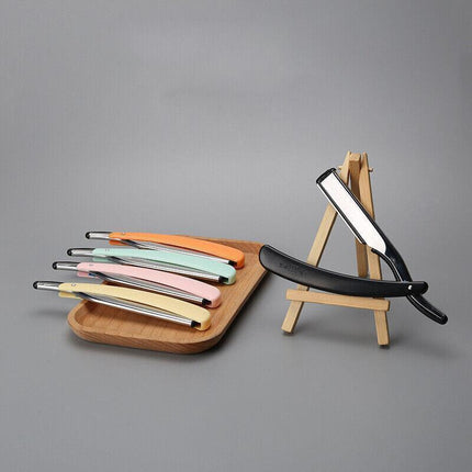 Old Shaver Razor Eyebrow Knife Folding Manual Shaver Holder Home Salon Tool Au - Blue+10PCS Blades.