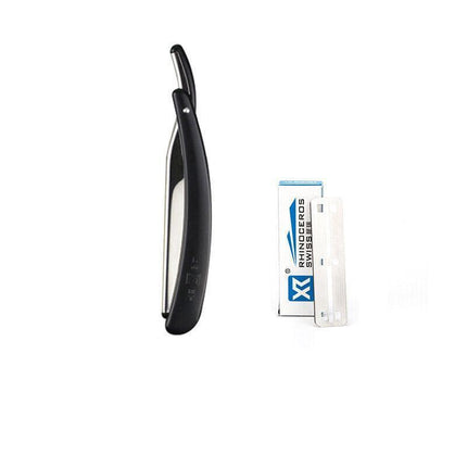 Old Shaver Razor Eyebrow Knife Folding Manual Shaver Holder Home Salon Tool Au - Yellow+10PCS Blades.