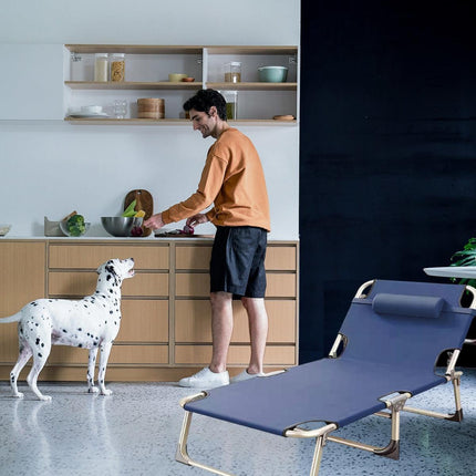 Multifunctional Recliner Folding Bed Lounge Chair for Lunch Break Relaxation.