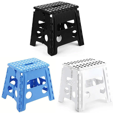 Portable Folding Plastic Stool Lightweight Collapsible Chair for Outdoor Travel - Blue.