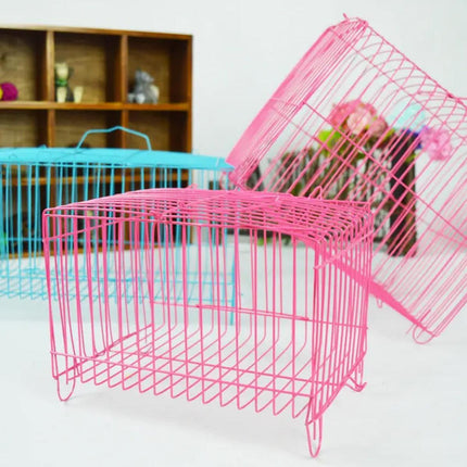 Small Bird Transport Collapsible Cage Travel Pet Carrier Portable Folding Cage - L.