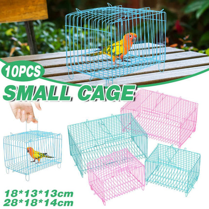 Small Bird Transport Collapsible Cage Travel Pet Carrier Portable Folding Cage - S.