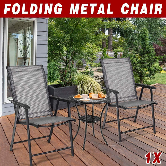 Outdoor Folding Chair Metal Portable Patio Balcony Chair with Backrest Sub Chair.