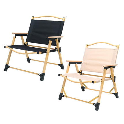 Outdoor Folding Chair Portable Camping Seat Compact Foldable Chair for Picnic - Black.