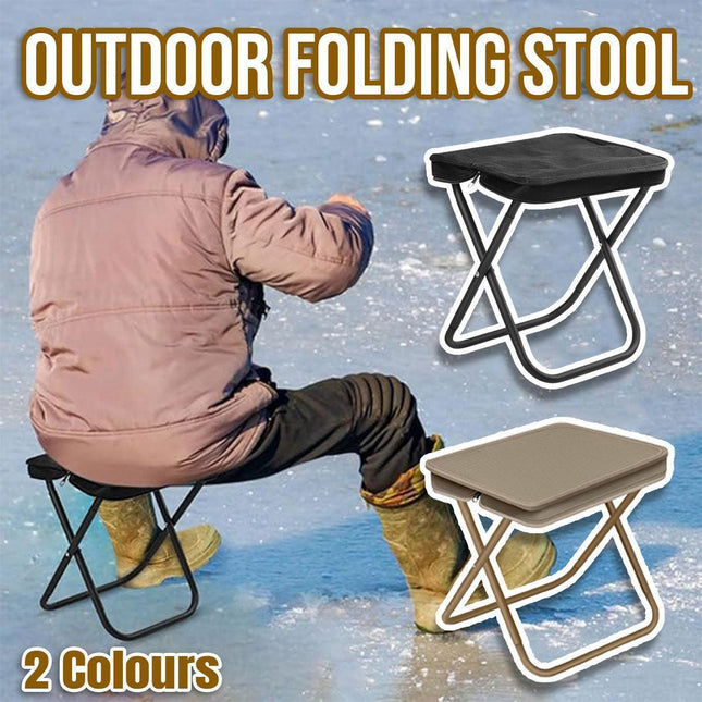 Portable Folding Camping Chair Handbag Stool Lightweight Outdoor Folding Tools - Khaki.