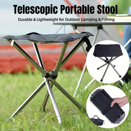 Portable Outdoor Telescopic Folding Stool Camping Chair Fishing Seat Lightweight.