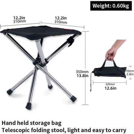 Portable Outdoor Telescopic Folding Stool Camping Chair Fishing Seat Lightweight.