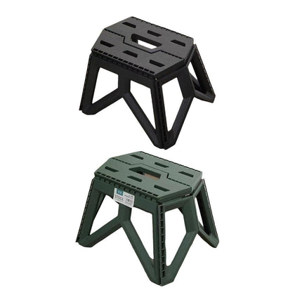 Foldable Stool Portable Fishing Stool Compact Folding Small Bench Outdoor Seat - Black.