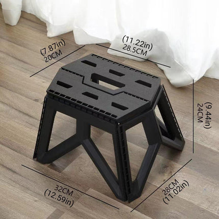 Foldable Stool Portable Fishing Stool Compact Folding Small Bench Outdoor Seat - Black.