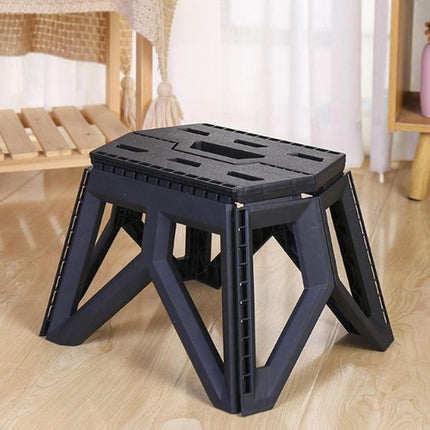Foldable Stool Portable Fishing Stool Compact Folding Small Bench Outdoor Seat - Black.