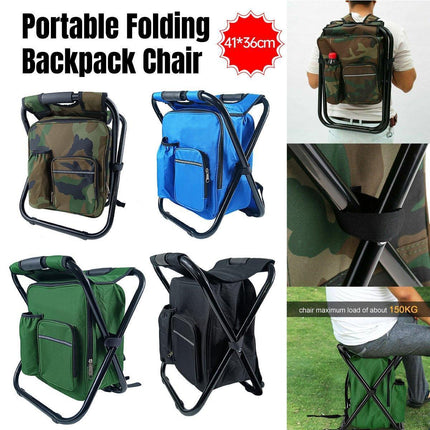 Portable Outdoor Folding Chair Oxford Small Stool for Fishing Camping Hiking - Blue.