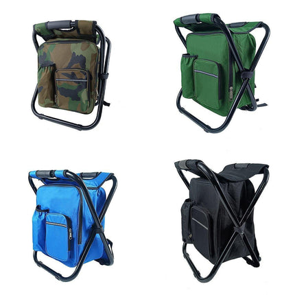 Portable Outdoor Folding Chair Oxford Small Stool for Fishing Camping Hiking - Blue.