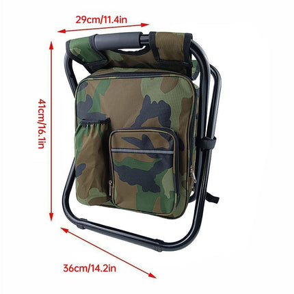 Portable Outdoor Folding Chair Oxford Small Stool for Fishing Camping Hiking - Blue.