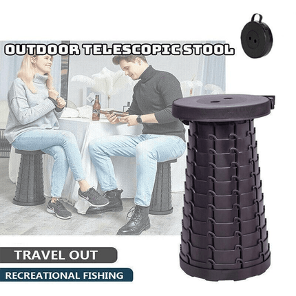 Folding Stool Seat Portable Retractable Telescopic Camping Fishing Travel Chair.
