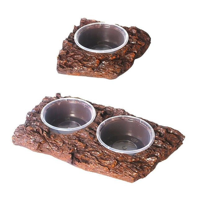 Resin Landscaping Reptiles Bowl Feeder Feeding Water Terrarium Bowls Geckos Dish - Single.