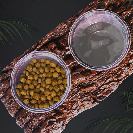Resin Landscaping Reptiles Bowl Feeder Feeding Water Terrarium Bowls Geckos Dish - Single.