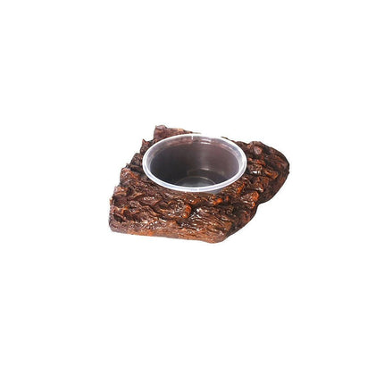 Resin Landscaping Reptiles Bowl Feeder Feeding Water Terrarium Bowls Geckos Dish - Single.