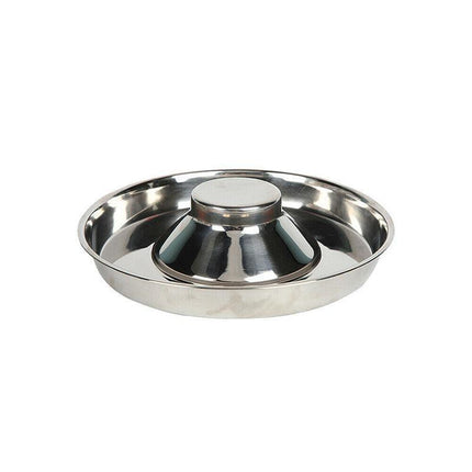 Stainless Steel Pet Bowl Slow Feeder Dish Puppy Dog Cat Food Feeding Weaning Bowl - L.
