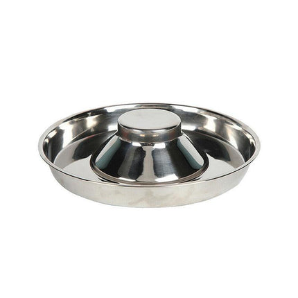 Stainless Steel Pet Bowl Slow Feeder Dish Puppy Dog Cat Food Feeding Weaning Bowl - L.
