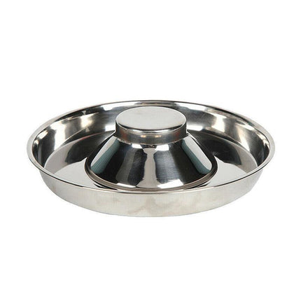 Stainless Steel Pet Bowl Slow Feeder Dish Puppy Dog Cat Food Feeding Weaning Bowl - L.