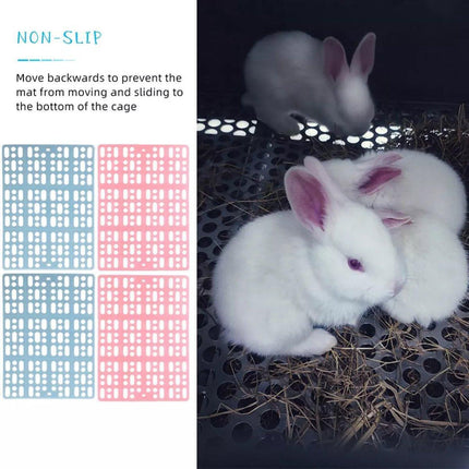 2pcs Rabbit Foot Mat Large Plastic Cage Mat for Guinea Pig Pet Cage Accessories - Pink.