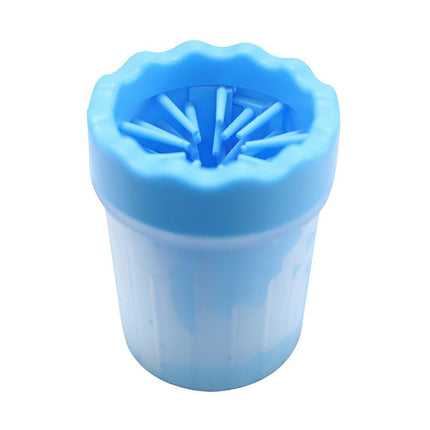 Dog Paw Cleaner Pet cat Foot Washer Cup Feet Clean Brush Cleaning Paws Wash Tool - Blue.