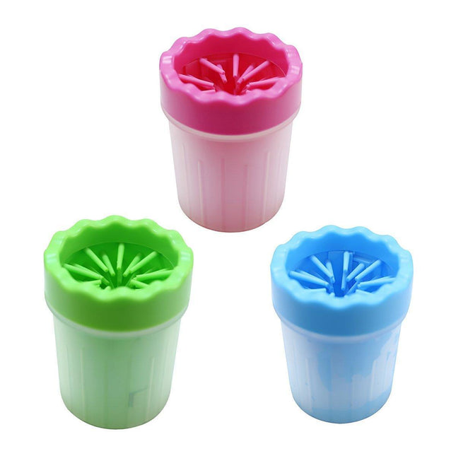 Dog Paw Cleaner Pet cat Foot Washer Cup Feet Clean Brush Cleaning Paws Wash Tool - Green.