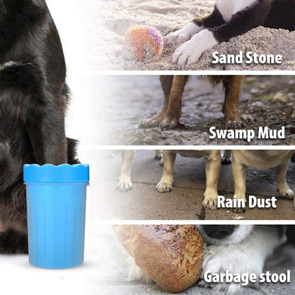 Dog Paw Cleaner Pet cat Foot Washer Cup Feet Clean Brush Cleaning Paws Wash Tool - Red.