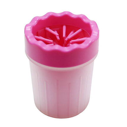 Dog Paw Cleaner Pet cat Foot Washer Cup Feet Clean Brush Cleaning Paws Wash Tool - Red.