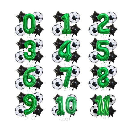 32 Inch Green Soccer Balloons 5 Pieces Set World Cup Birthday Party Decoration - 1.