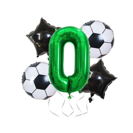 32 Inch Green Soccer Balloons 5 Pieces Set World Cup Birthday Party Decoration - 1.