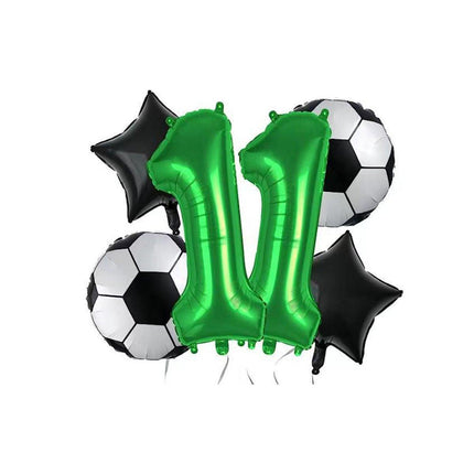 32 Inch Green Soccer Balloons 5 Pieces Set World Cup Birthday Party Decoration - 1.