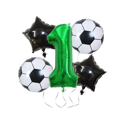 32 Inch Green Soccer Balloons 5 Pieces Set World Cup Birthday Party Decoration - 4.