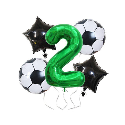 32 Inch Green Soccer Balloons 5 Pieces Set World Cup Birthday Party Decoration - 4.