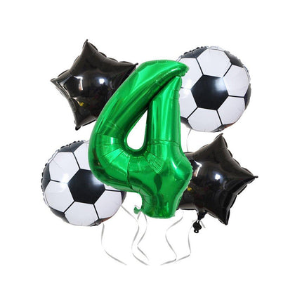 32 Inch Green Soccer Balloons 5 Pieces Set World Cup Birthday Party Decoration - 4.