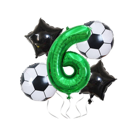 32 Inch Green Soccer Balloons 5 Pieces Set World Cup Birthday Party Decoration - 4.