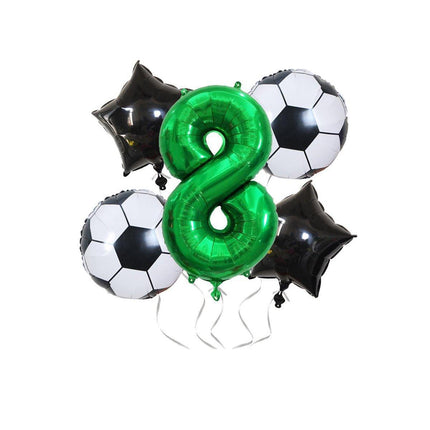 32 Inch Green Soccer Balloons 5 Pieces Set World Cup Birthday Party Decoration - 4.