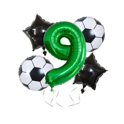 32 Inch Green Soccer Balloons 5 Pieces Set World Cup Birthday Party Decoration - 4.