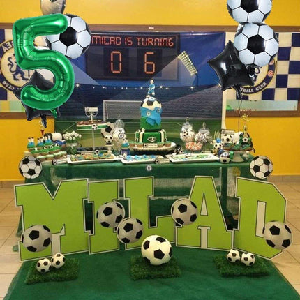 32 Inch Green Soccer Balloons 5 Pieces Set World Cup Birthday Party Decoration - 9.