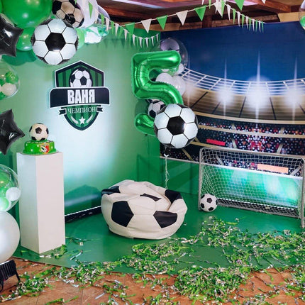 32 Inch Green Soccer Balloons 5 Pieces Set World Cup Birthday Party Decoration - 9.