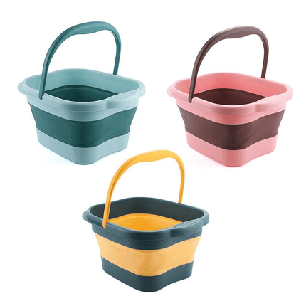 Folding Foot Spa Pedicure Bath Massage Tub Bucket Feet Basin Therapy Luxury - Green.