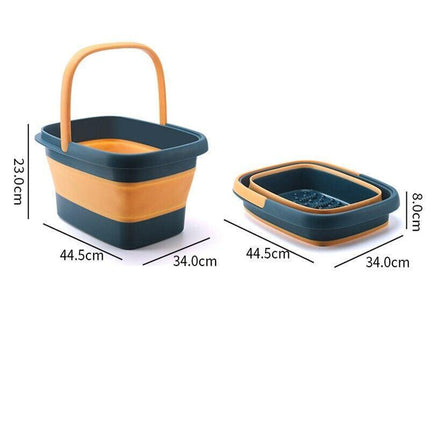 Folding Foot Spa Pedicure Bath Massage Tub Bucket Feet Basin Therapy Luxury - Green.